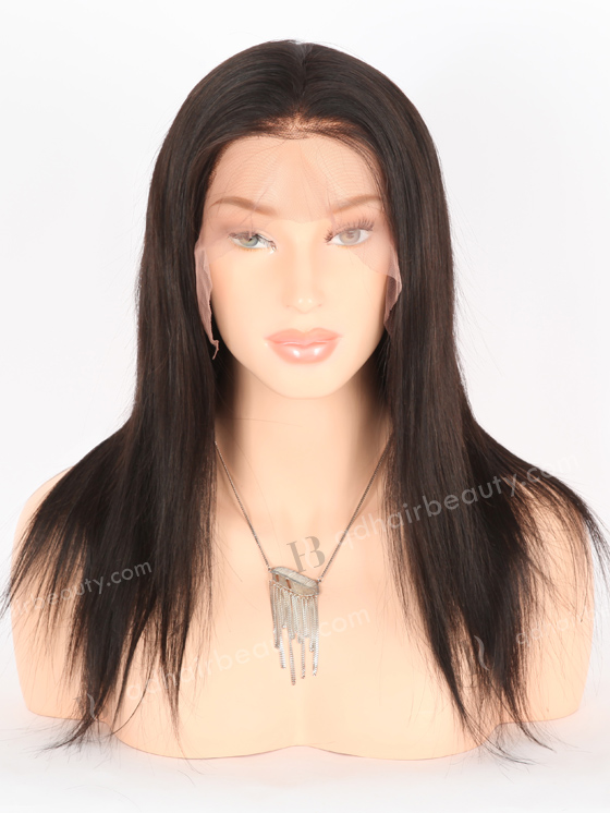 In Stock Indian Remy Hair 14" Straight Natural Color Lace Front Wig LLF-01003